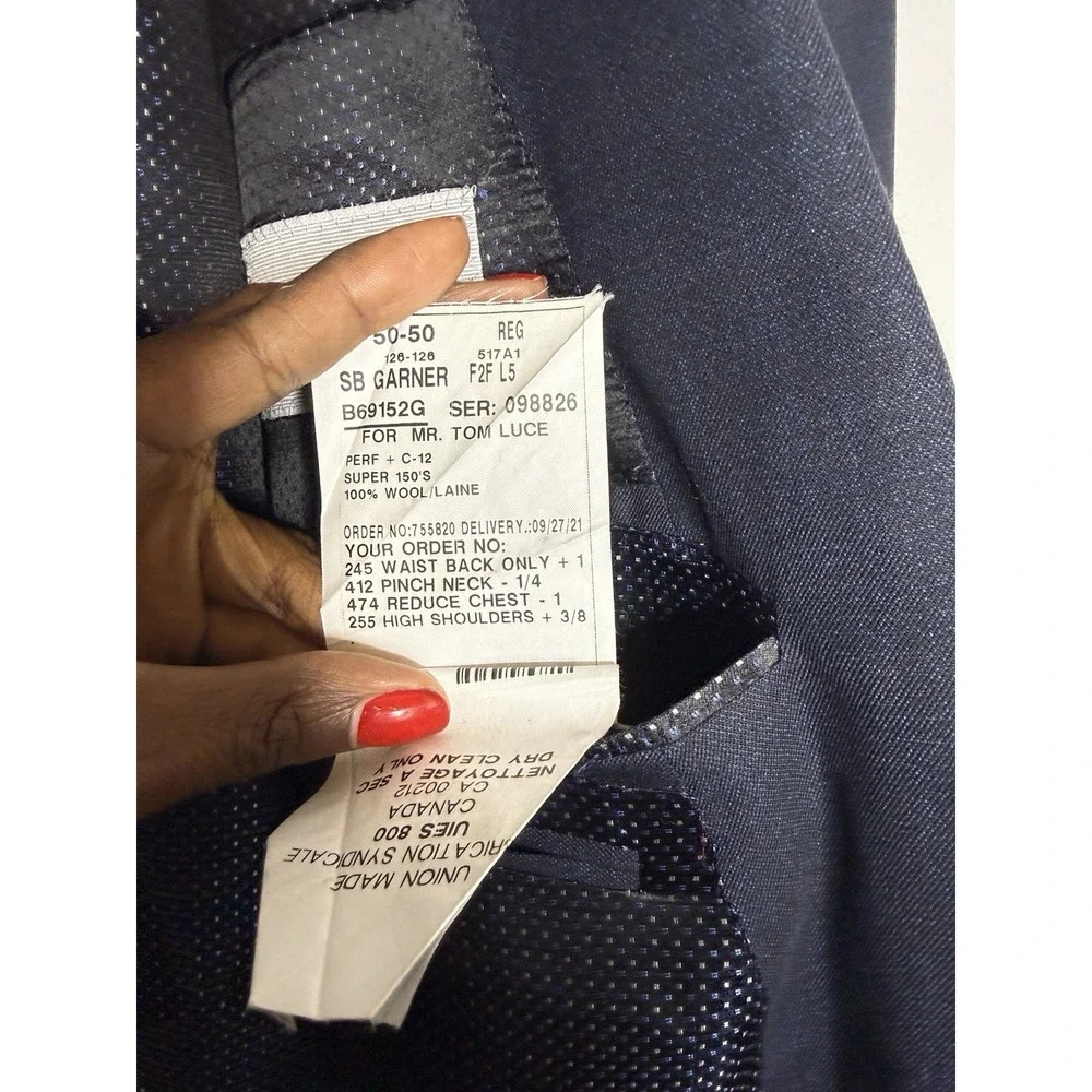 SAMUELSOHN SB Garner Dark BLUE ITALIAN Colombo Icewool BLAZER Size 50R